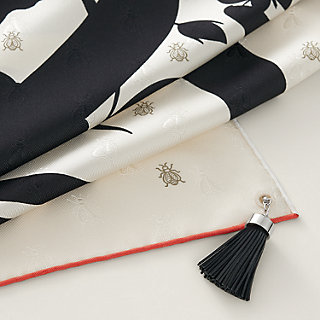 Bouquet Final leather tassel scarf 90 - Black | Hermès Mainland China